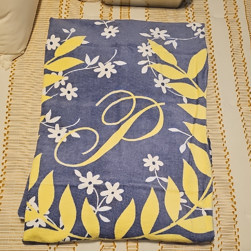 PINK Victoria's Secret Blue and White Oversized Beach Towel